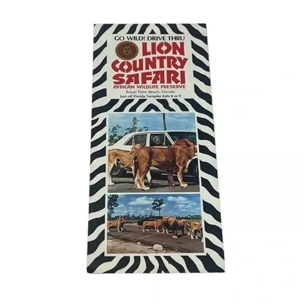 Lion Country Safari Royal Palm Beach Florida Vintage Brochure 1970s